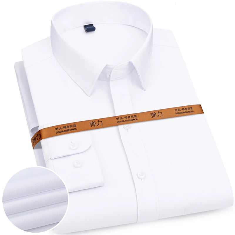 Casual Slim White Long Shirt