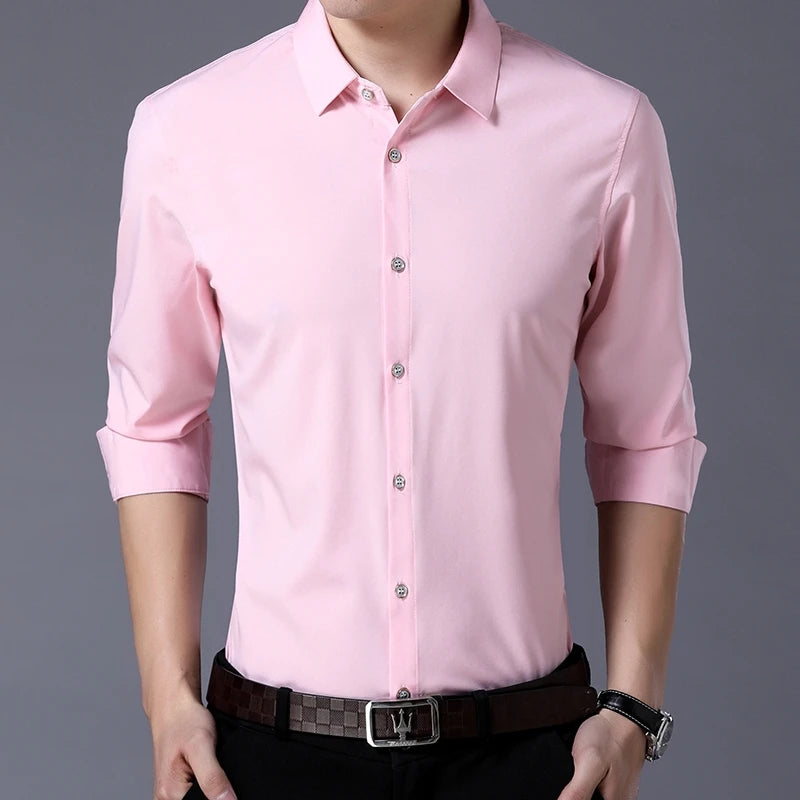 Men's Casual Fashion  Solid Color  Shirt