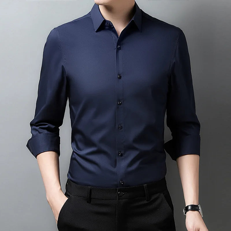 Men's Casual Fashion  Solid Color  Shirt