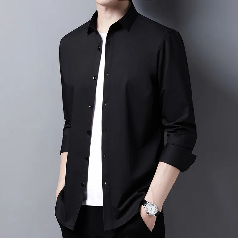 Men's Casual Fashion  Solid Color  Shirt