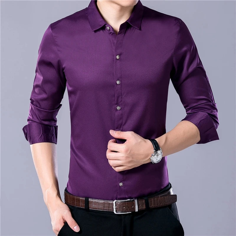 Men's Casual Fashion  Solid Color  Shirt