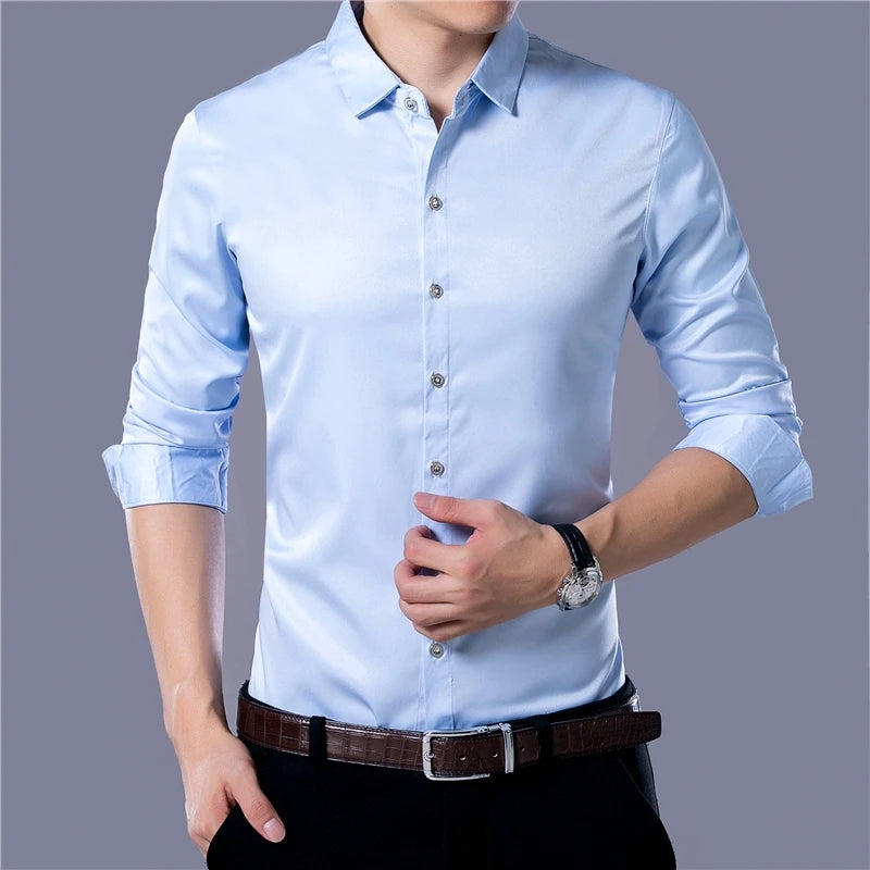 Men's Casual Fashion  Solid Color  Shirt